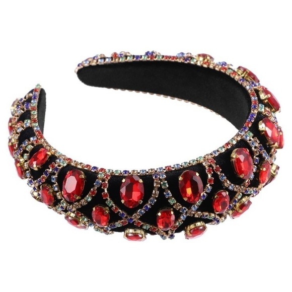 boutique Accessories - Ruby Red Large Crystal Headband